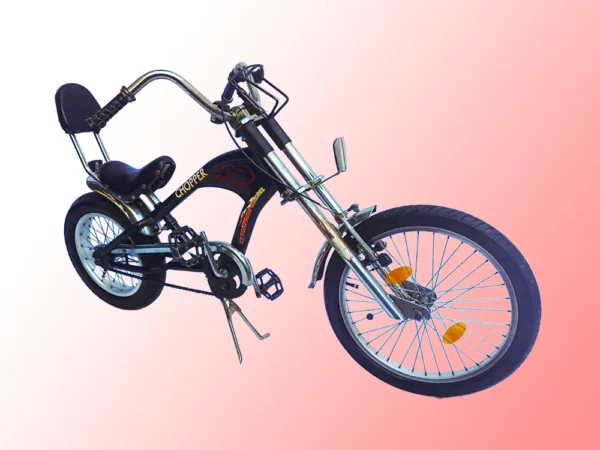 Fekete Wild Dog junior chopper kerékpár háromnegyedes nézetből